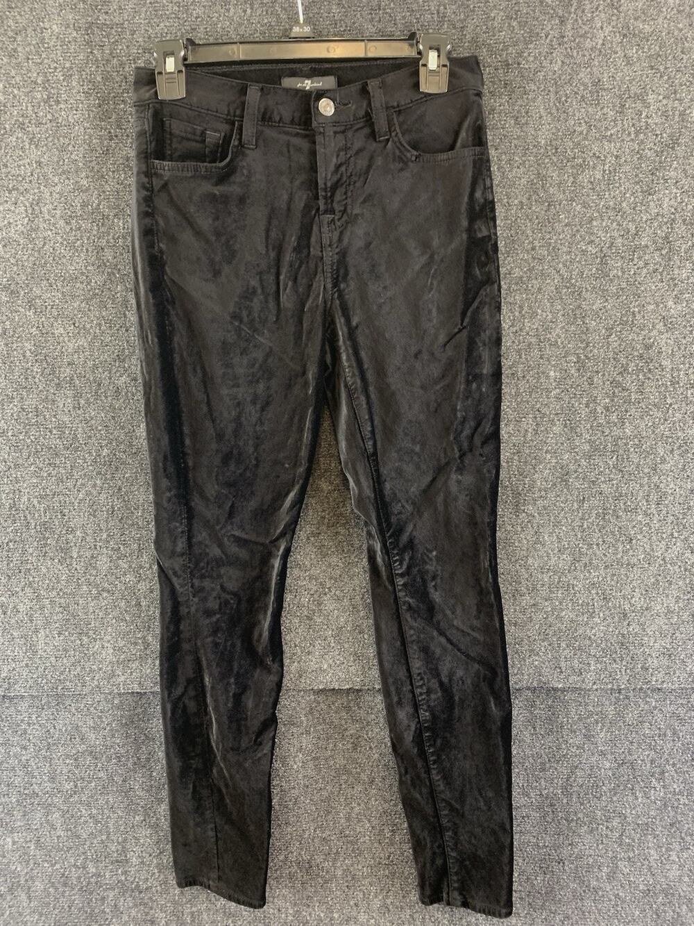 7 For All Mankind Women’s Jeans Skinny Velvet Black Size 26 EUC